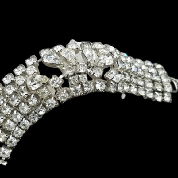 Vintage Kramer Hollywood Glam Rhinestone Bracelet - Picture 3 of 6